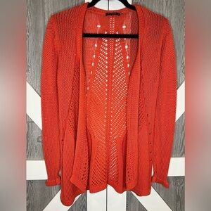 099. FYLO Open Knit waterfall Cardigan size small